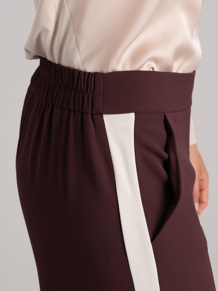 Pantalón palazzo de mujer con banda lateral