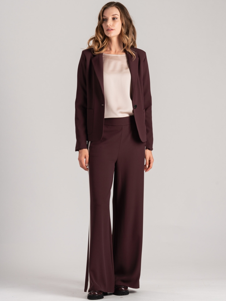 Pantalón palazzo de mujer con banda lateral