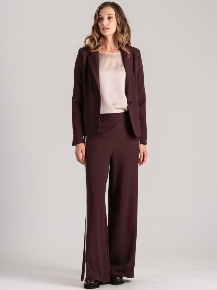 Pantalone donna palazzo con banda laterale