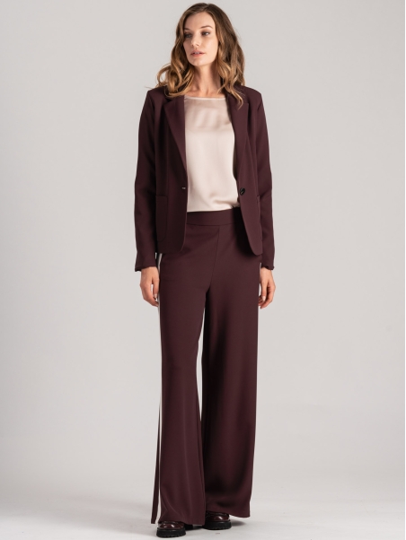 Pantalón palazzo de mujer con banda lateral