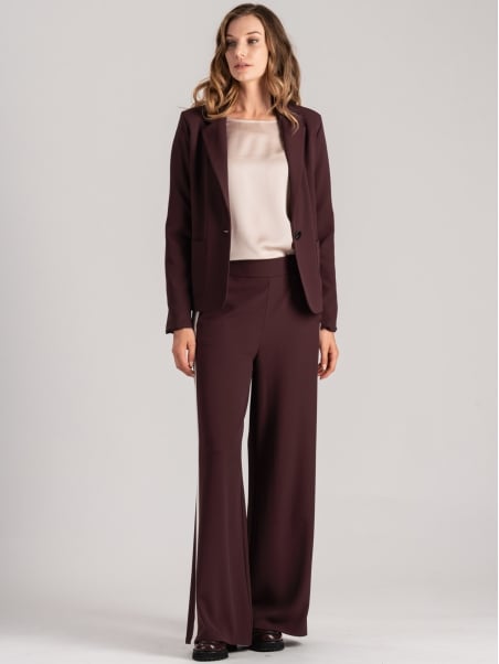 Pantalone donna palazzo con banda laterale