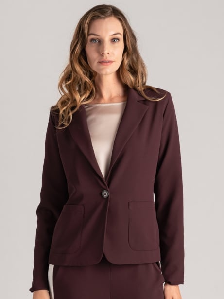 Chaqueta berenjena fluida