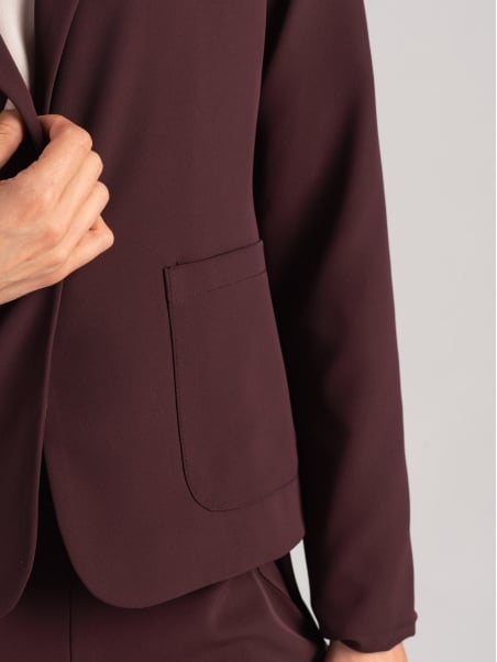 Chaqueta berenjena fluida