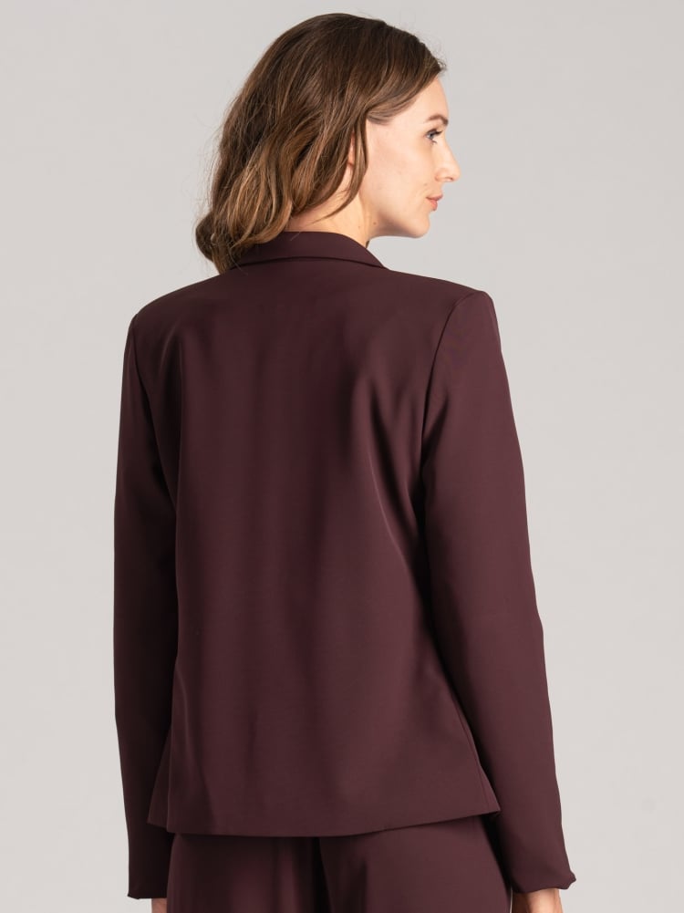 Chaqueta berenjena fluida