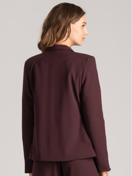 Chaqueta berenjena fluida