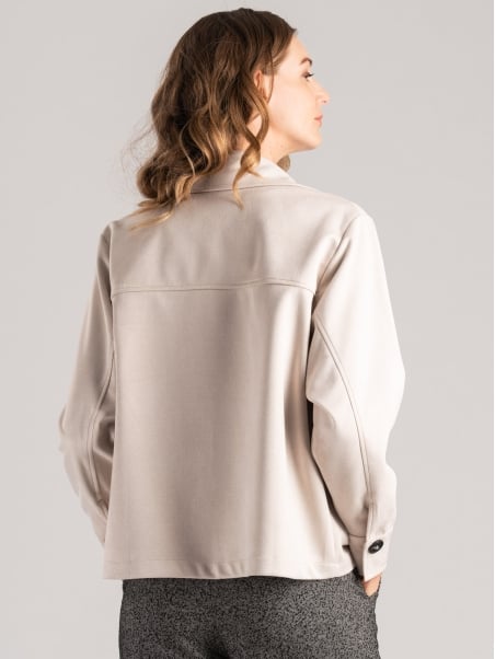 Giubbino donna in suede ecologico color panna