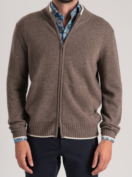 Giubbino uomo full zip con contrasti