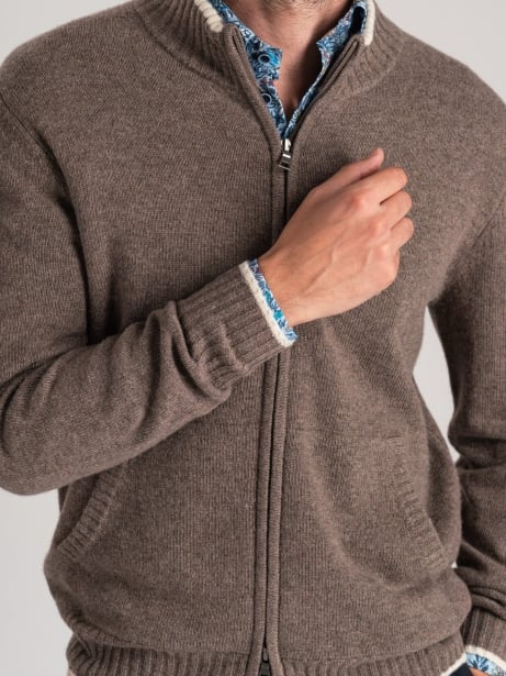 Giubbino uomo full zip con contrasti 2
