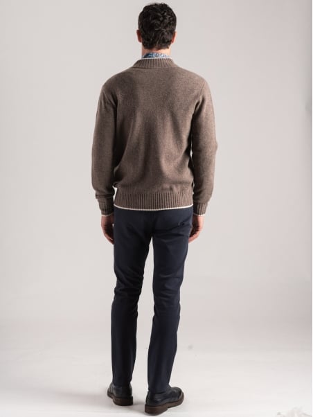 Chaqueta de hombre con cremallera entera y contrastes
