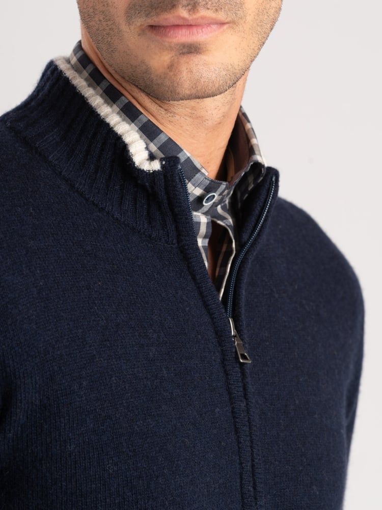 Giubbino uomo full zip con contrasti