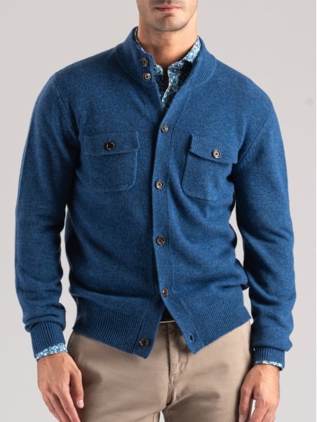 Chaqueta de hombre de mezcla de lana fina 7