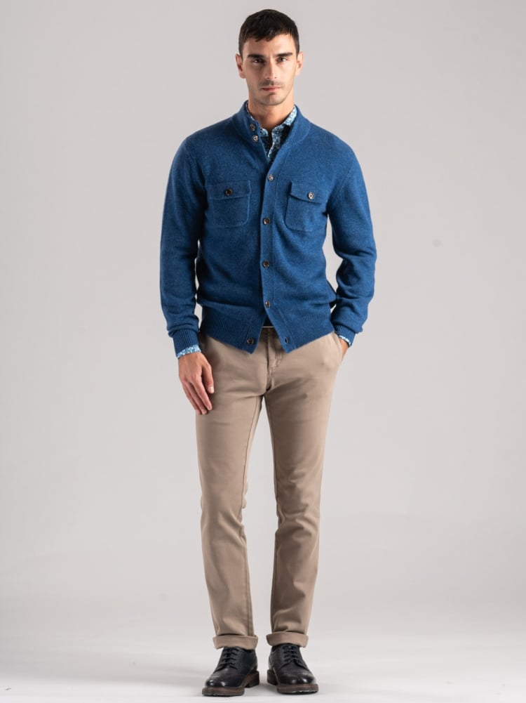 Chaqueta de hombre de mezcla de lana fina 7