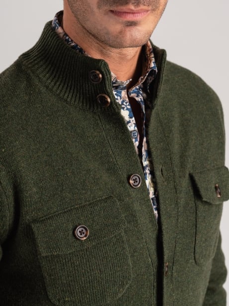 Chaqueta de mezcla de lana para hombre, galga 12 2