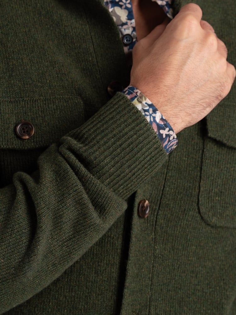 Chaqueta de mezcla de lana para hombre, galga 12