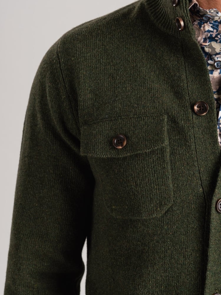 Chaqueta de mezcla de lana para hombre, galga 12