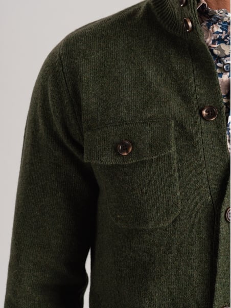 Chaqueta de mezcla de lana para hombre, galga 12