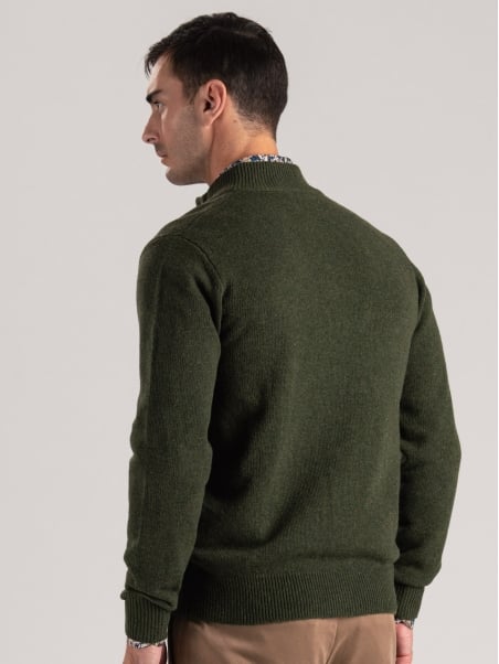 Chaqueta de mezcla de lana para hombre, galga 12