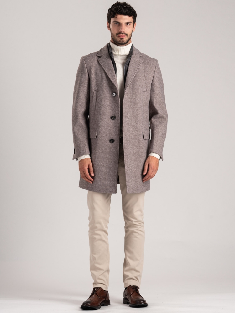 Abrigo de hombre con peto desmontable