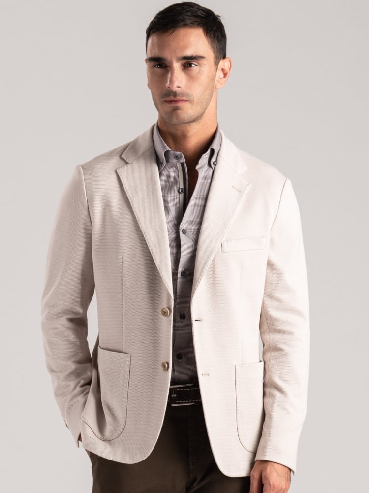 Giacca uomo in jersey jacquard operato