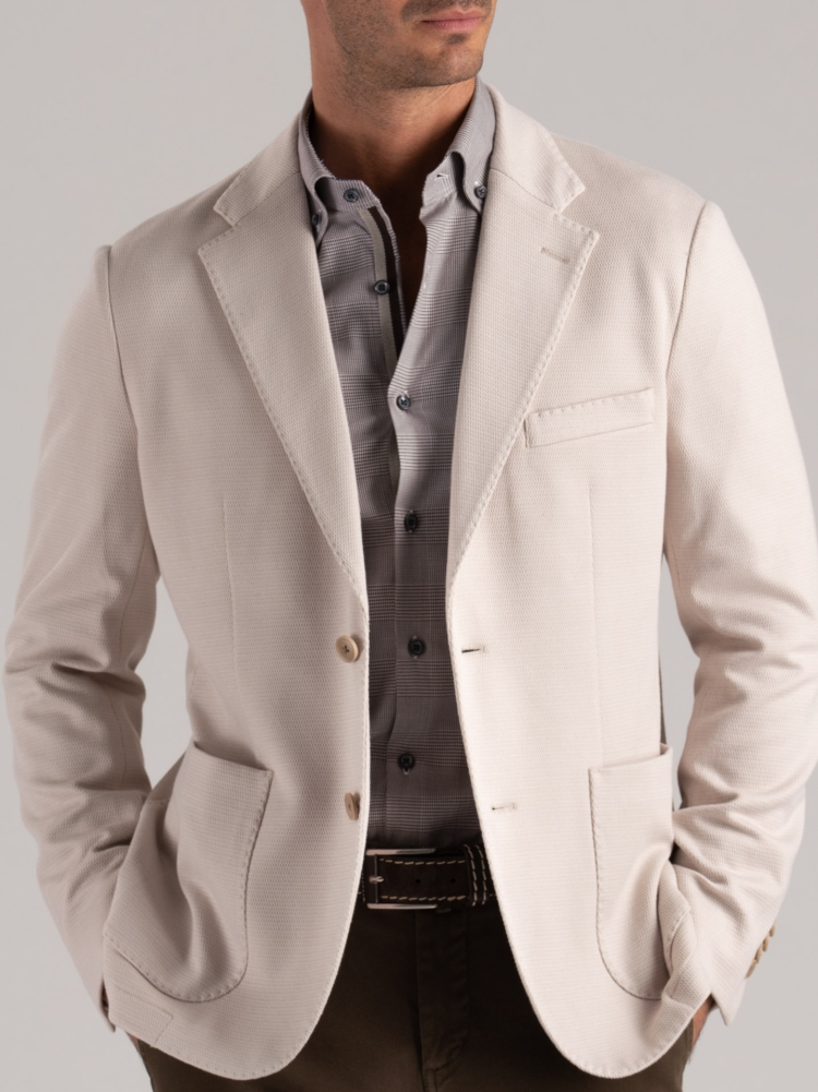 Chaqueta de hombre en jacquard jersey texturizado