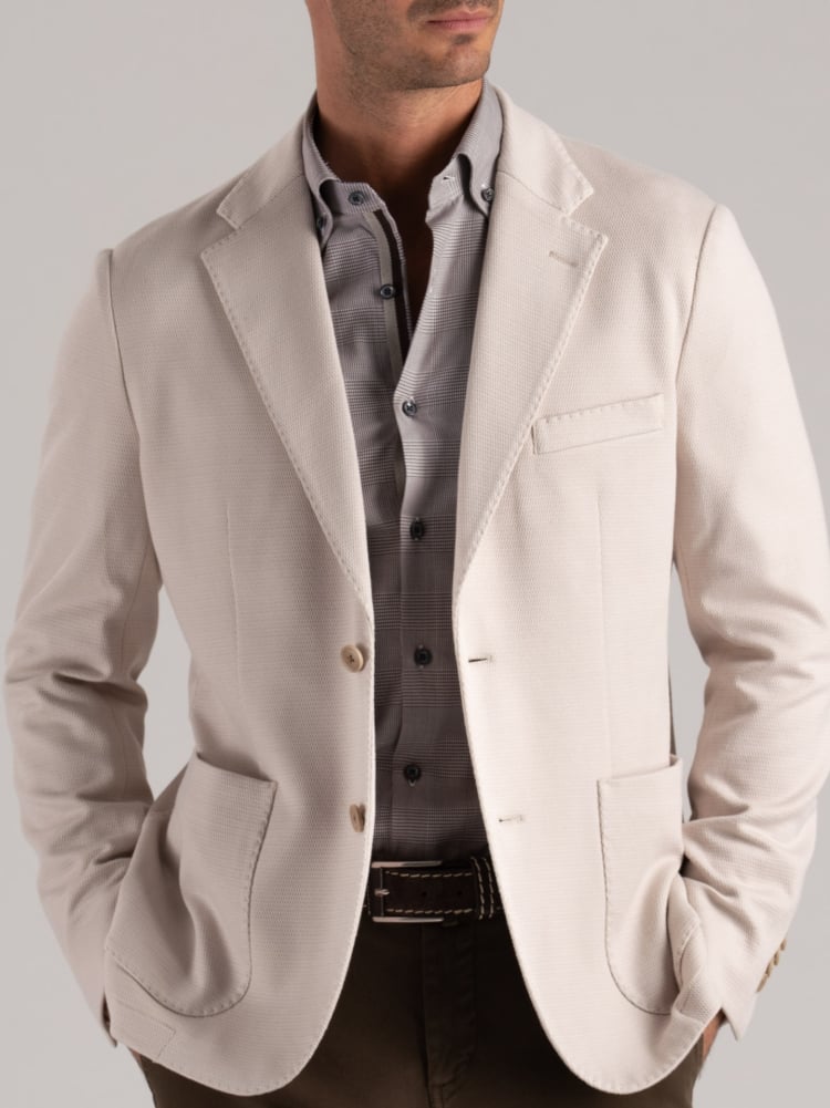 Giacca uomo in jersey jacquard operato
