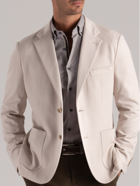 Chaqueta de hombre en jacquard jersey texturizado