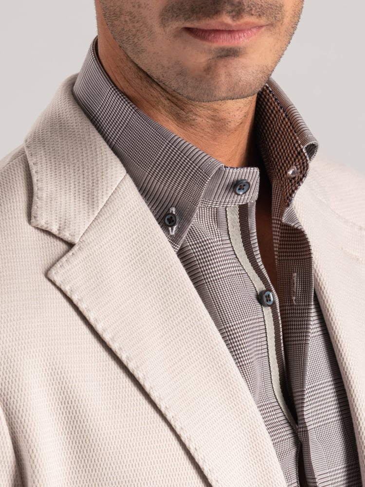 Giacca uomo in jersey jacquard operato