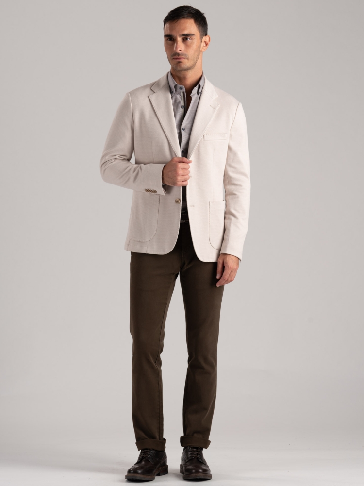 Chaqueta de hombre en jacquard jersey texturizado