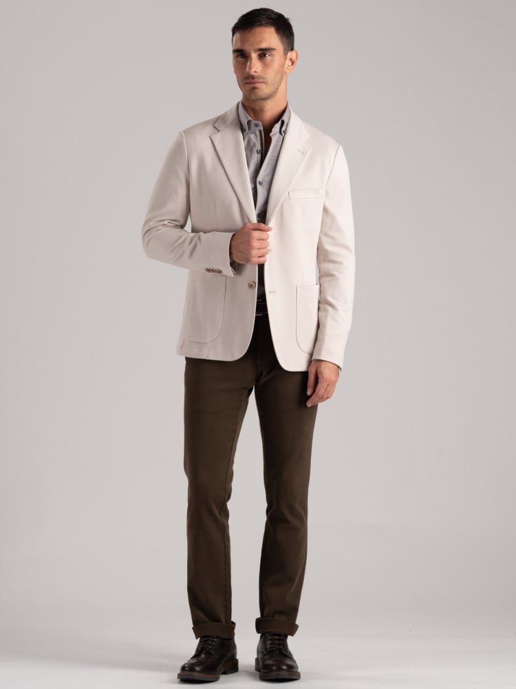Giacca uomo in jersey jacquard operato