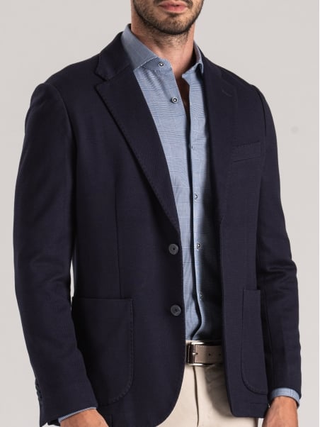 Giacca uomo in jersey jacquard operato
