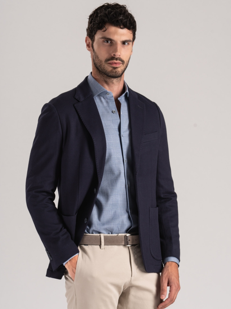Chaqueta de hombre en jacquard jersey texturizado