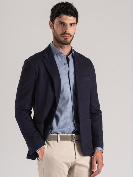 Chaqueta de hombre en jacquard jersey texturizado