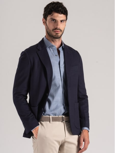 Giacca uomo in jersey jacquard operato