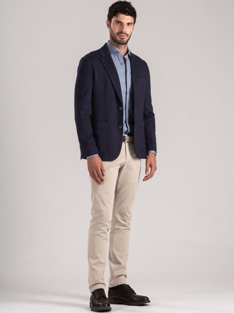 Chaqueta de hombre en jacquard jersey texturizado
