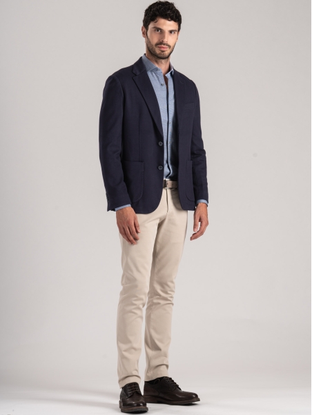 Chaqueta de hombre en jacquard jersey texturizado