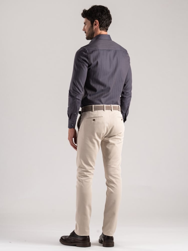 Pantalone uomo chino in tricotina mano calda