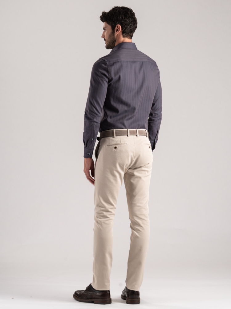 Pantalones chinos de hombre en tricotina mano caliente