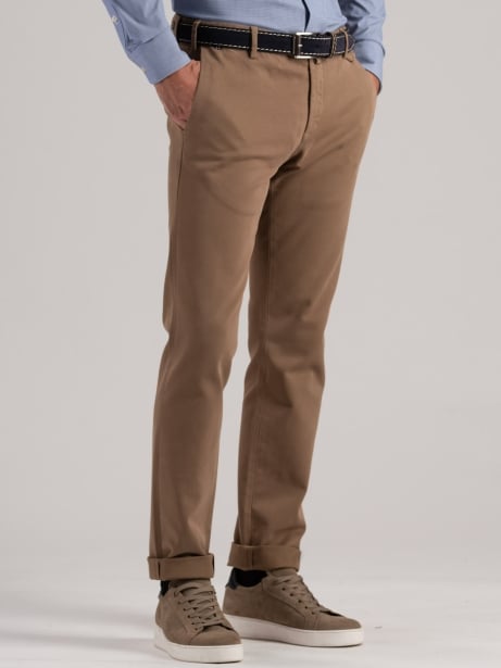 Pantalones chinos de hombre en tricotina mano caliente