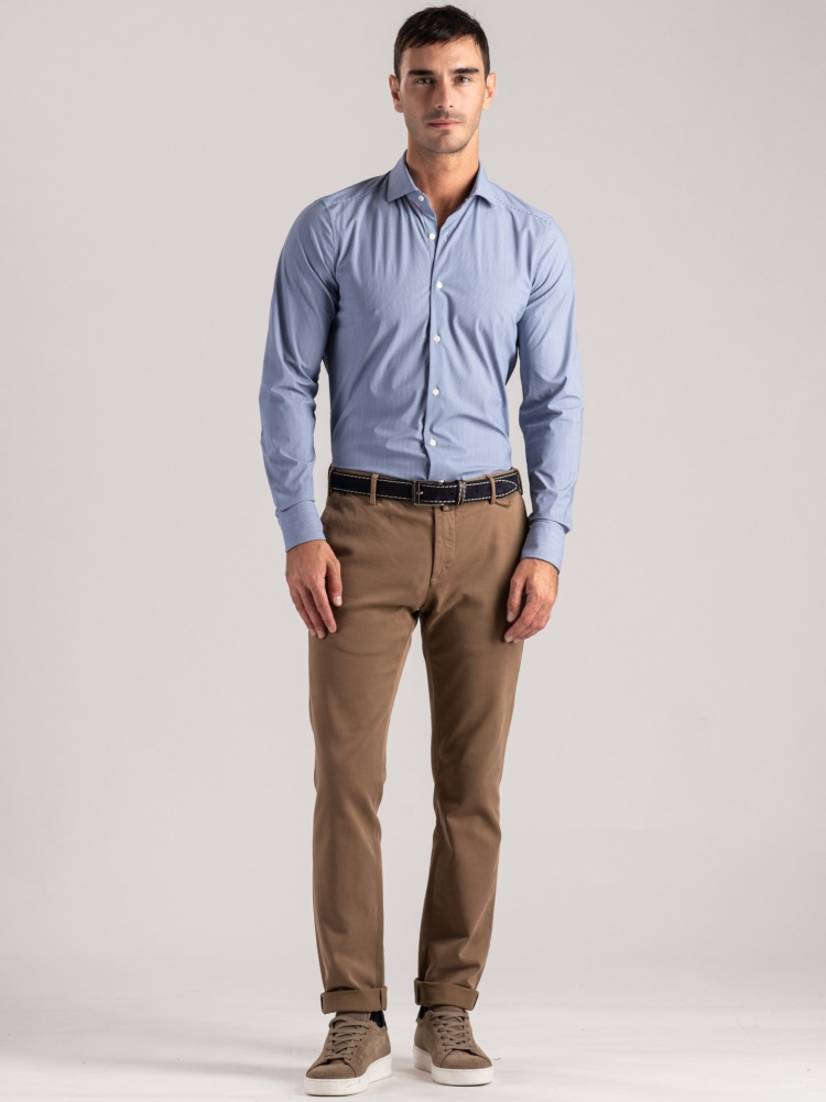 Pantalones chinos de hombre en tricotina mano caliente