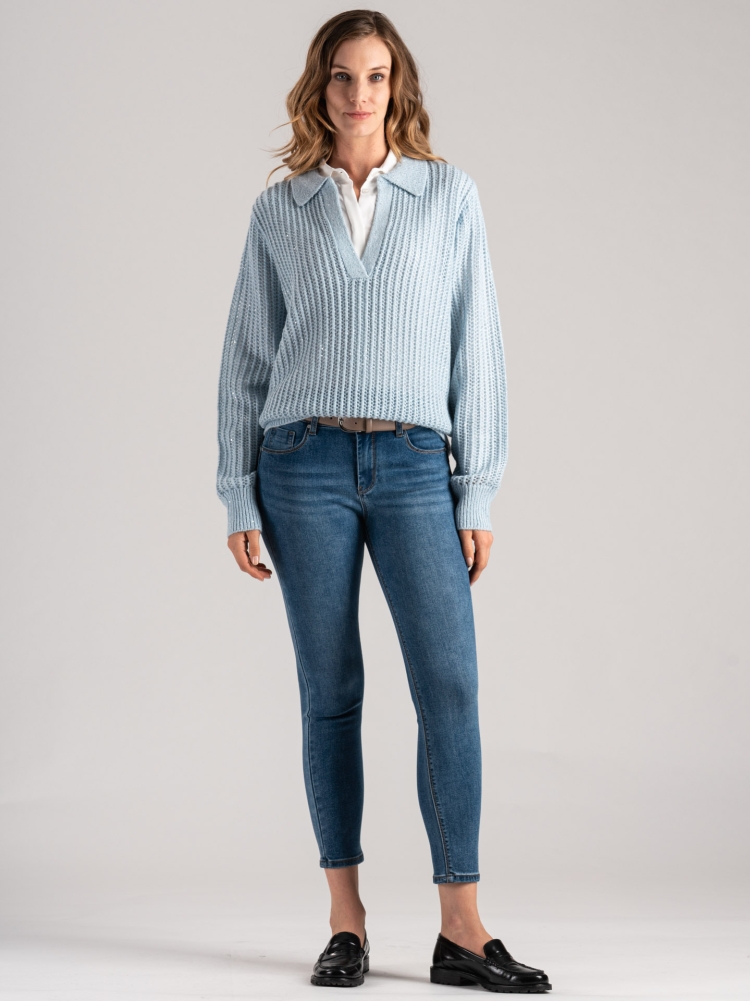 Jersey de mujer tipo polo con micro lentejuelas Invidia 1973