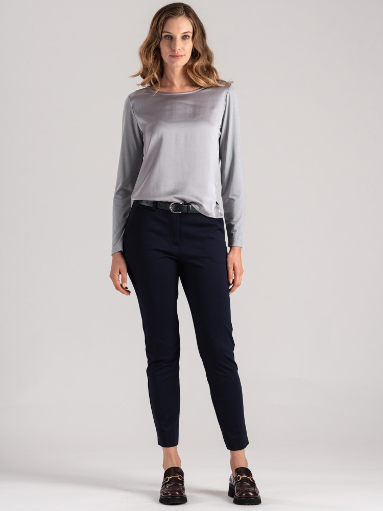 Blusa de satén y jersey de manga larga para mujer Invidia 1973