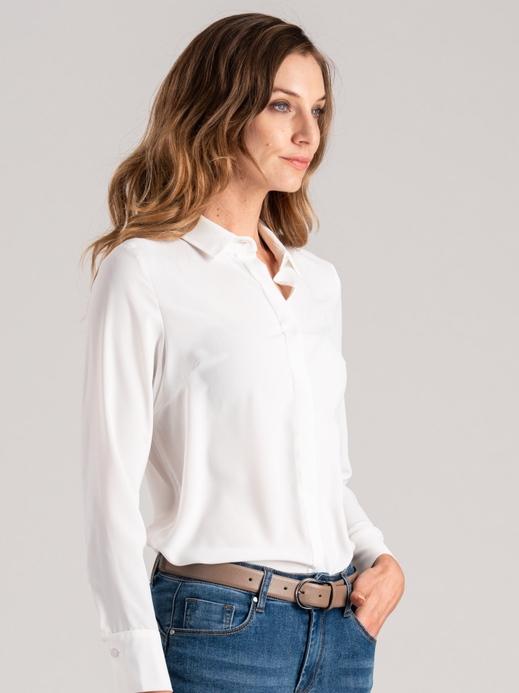 Camisa clásica de mujer con pliegues Invidia 1973