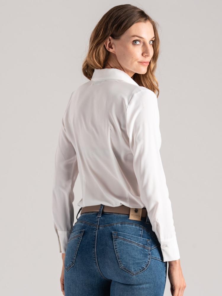 Camisa clásica de mujer con pliegues Invidia 1973