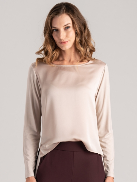 Blusa de satén y jersey de manga larga para mujer Invidia 1973 2