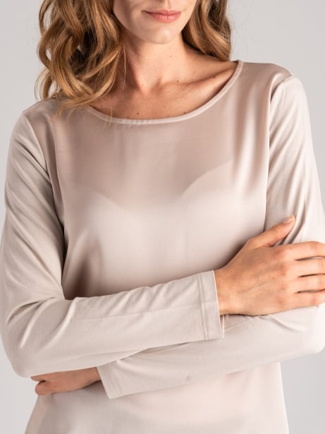 Blusa de satén y jersey de manga larga para mujer Invidia 1973