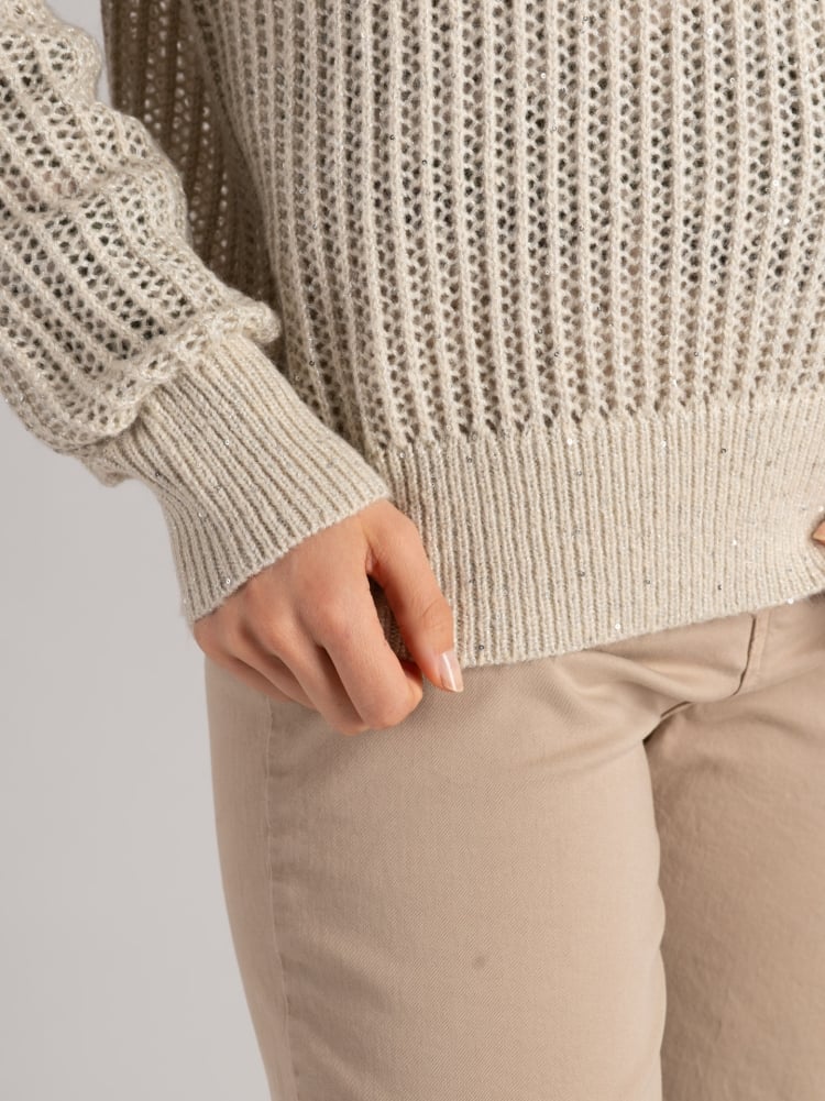Jersey de mujer tipo polo con micro lentejuelas Invidia 1973
