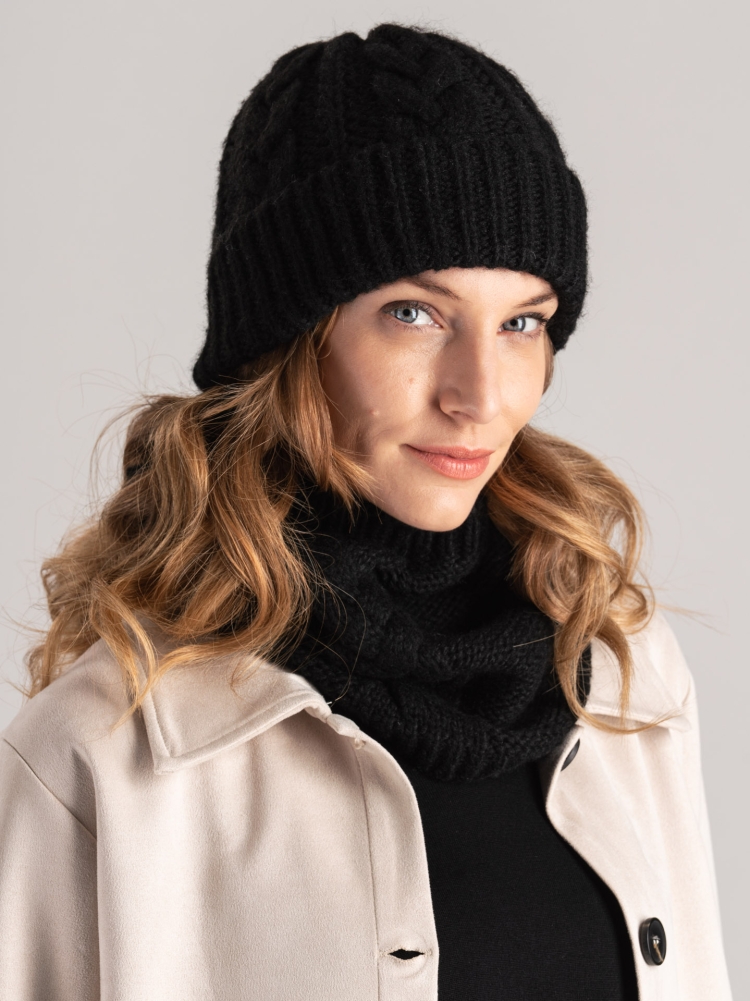 Gorro de mujer de mezcla de lana con trenza Invidia 1973