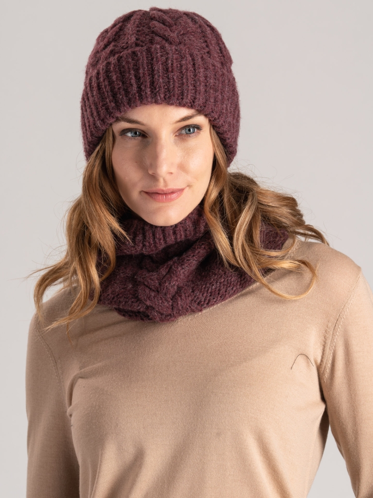 Gorro de mujer de mezcla de lana con trenza Invidia 1973