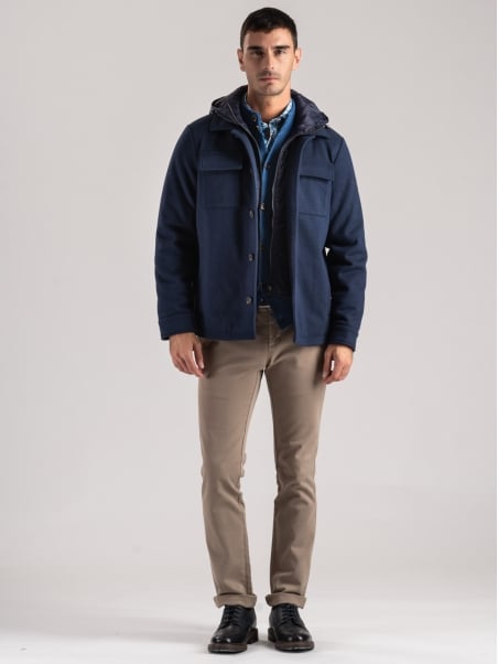 Chaqueta con peto efecto lana para hombre