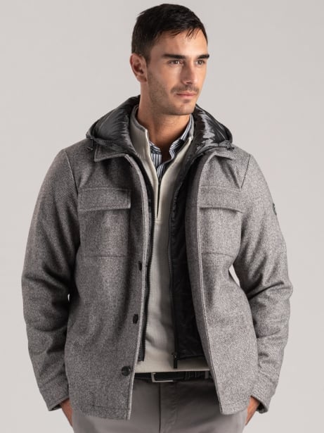 Chaqueta con peto efecto lana para hombre
